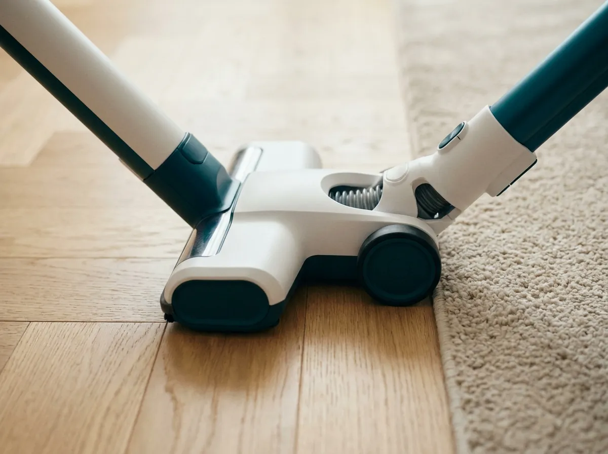 Brosse d’aspirateur balai entre parquet et tapis